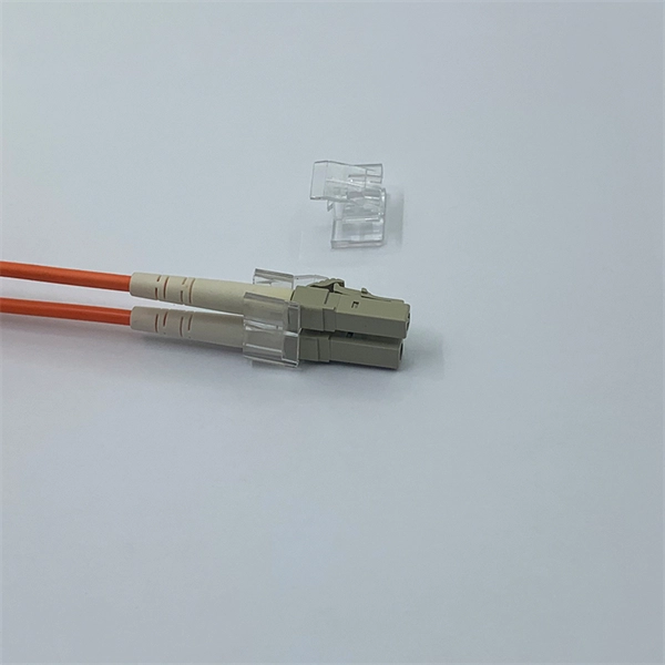 What are the protective measures for fiber optic cables in server racks 